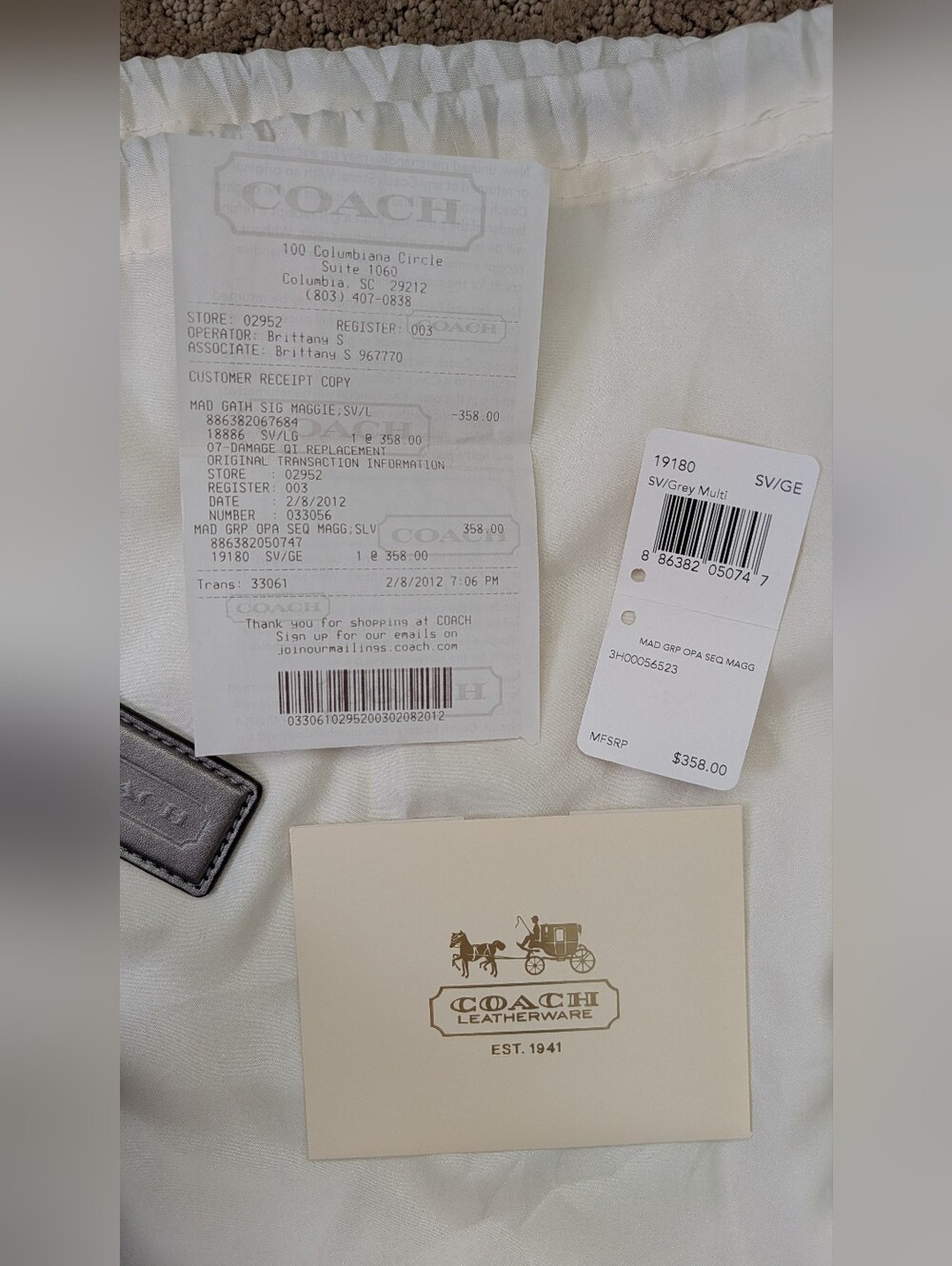 Coach Madison Op Art Sequin Maggie Bag |Style #19180| Original Owner | Box Set - Picture 2 of 8